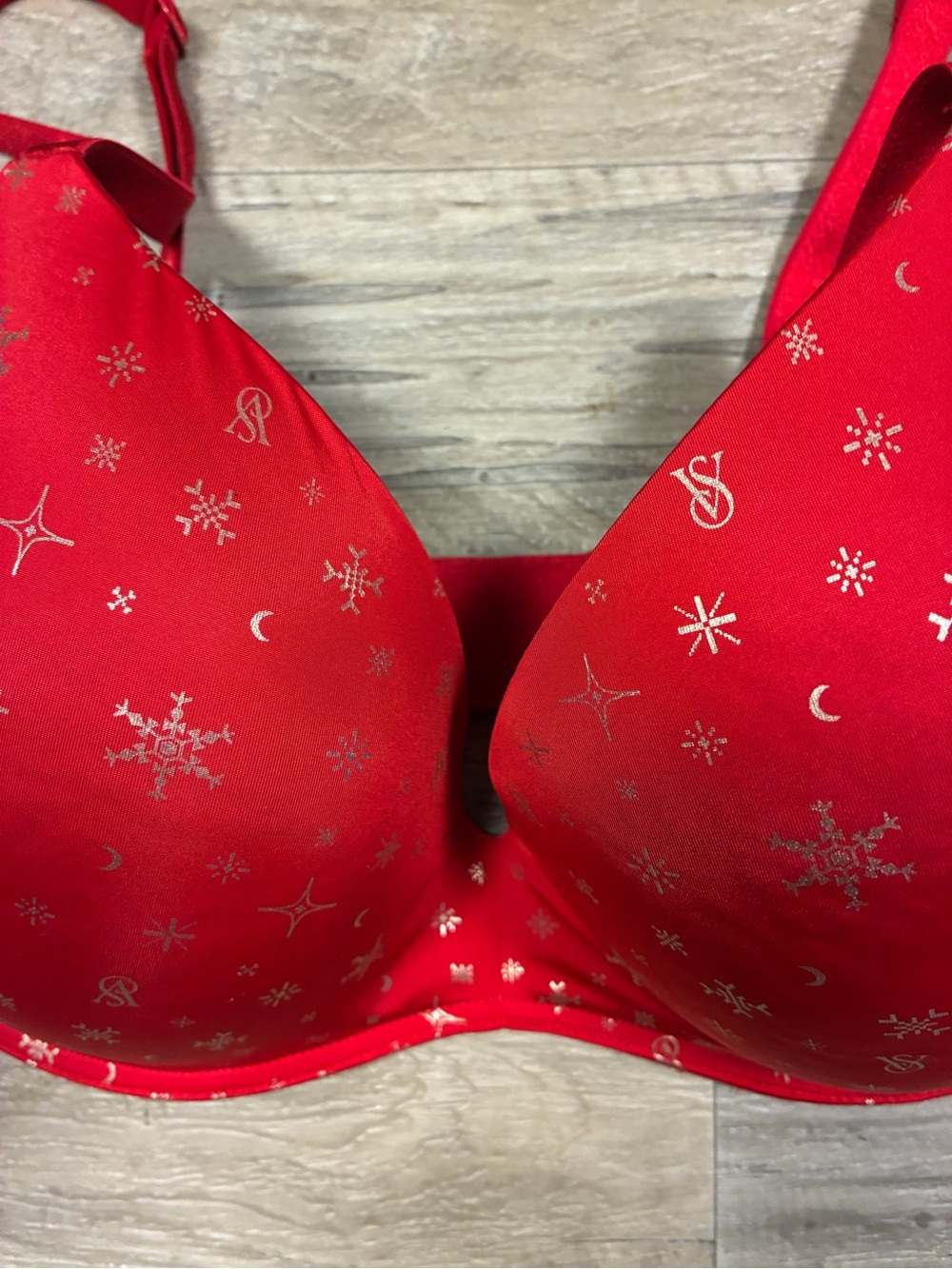 Victoria Secret Metallic Logo Print Padded No Wire Bra - Picture 2 of 11